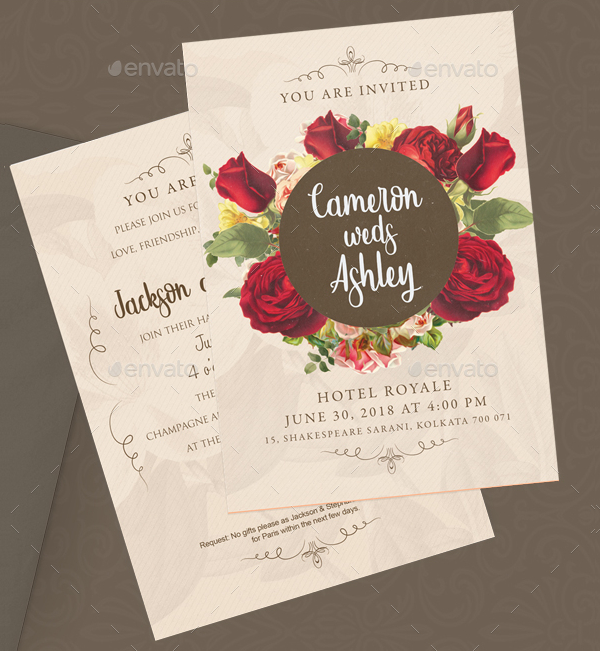 Floral Wedding Invitation Card