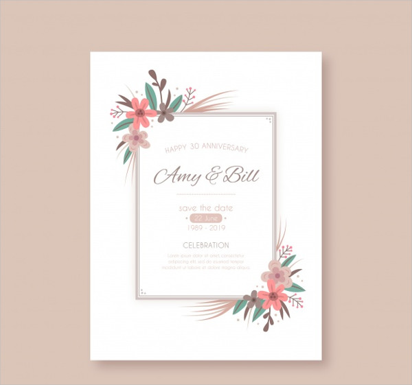 Free Download 1st Wedding Anniversary Invitation Templates