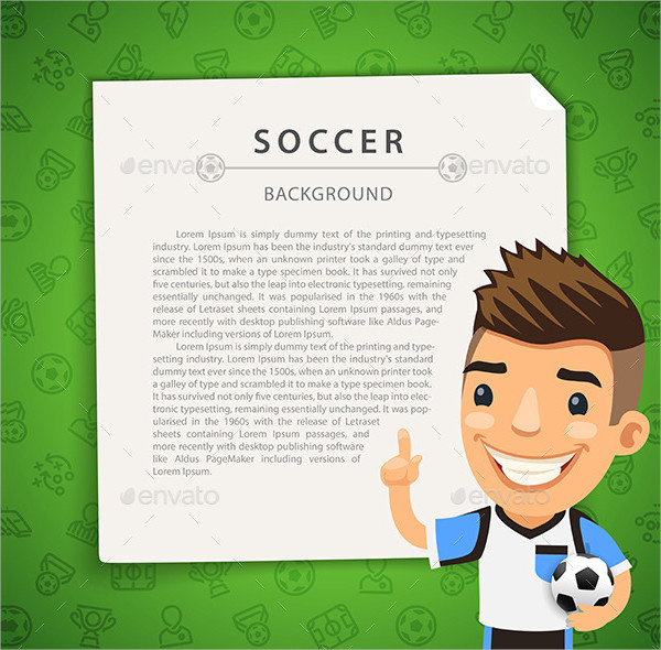 Green Background With Soccer Player