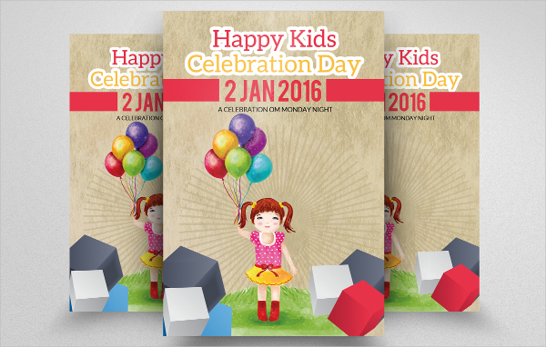 Happy Kids Birthday Celebration Flyer
