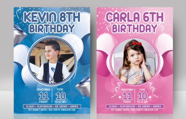 Kid Birthday PSD Flyer Template