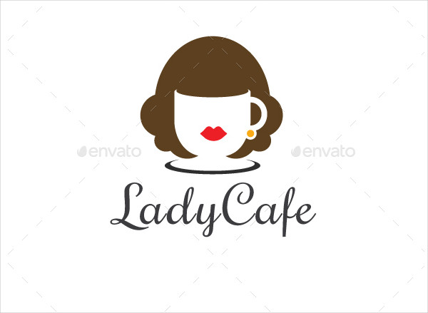 Lady Coffee Logo Template