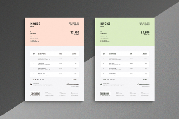 Multicolor Simple Invoice Templates