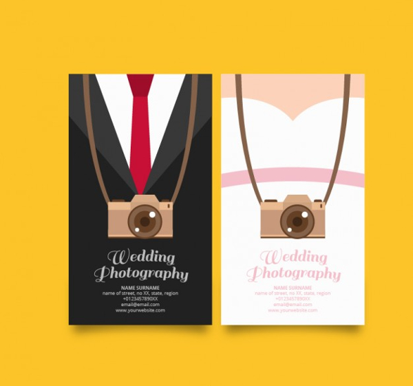 Original Cards For Wedding Photography Free Vector
