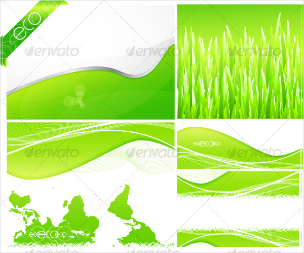 Pack Of Green Backgrounds And Designs
