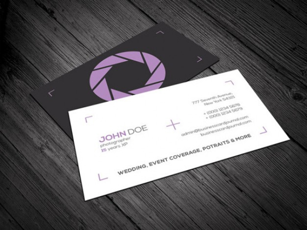 Photography Business Card Template Free PSD