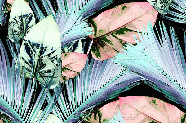 Seamless Fashion Leaf Design Pattern