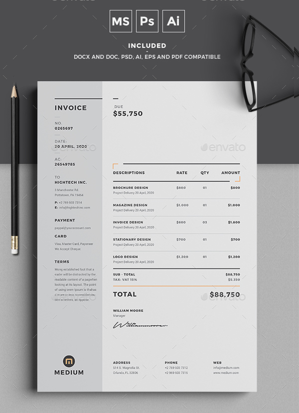 Minimal Simple Invoice Templates