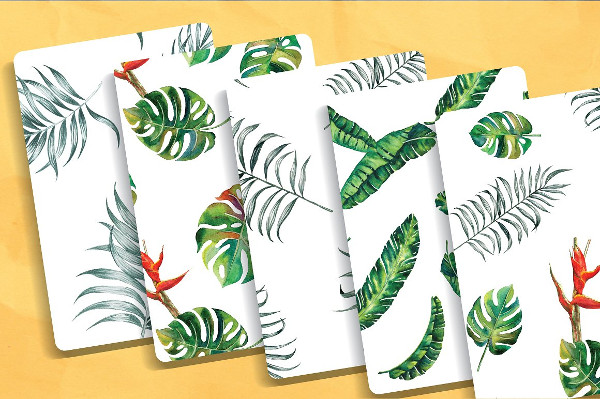 Tropical Leaf Watercolor Pattern Design