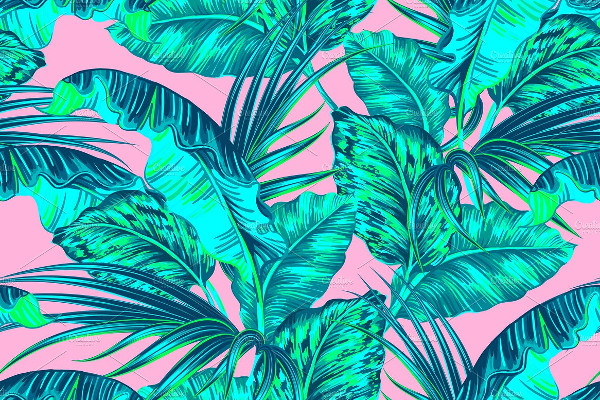 Tropical Jungle Leaf Design Pattern