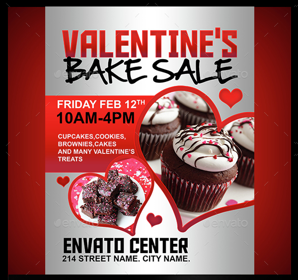 Valentines Bake Sale Flyers Template