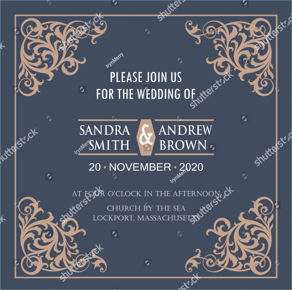 Wedding Anniversary Invitation Card Template