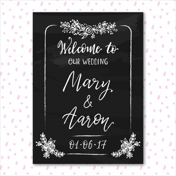 Wedding Blackboard Design Free Vector