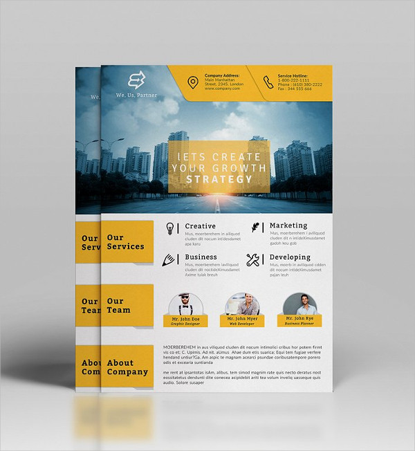 Yellow Corporate Flyer Templates