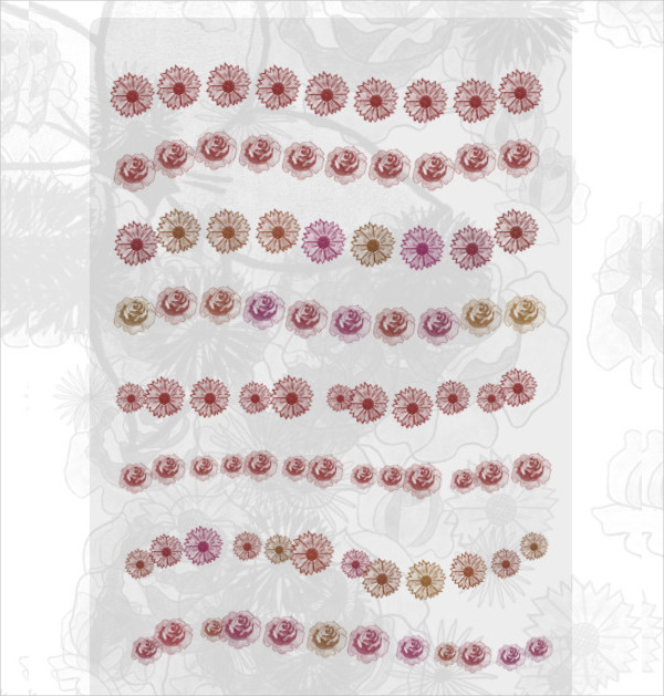 Color Pencil Flower Brushe Designs