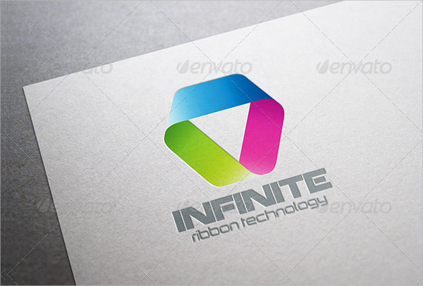 Abstract Ribbon Technology Logo Template