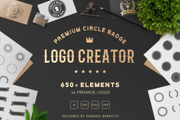 Premium Circle Badge Logo Creator