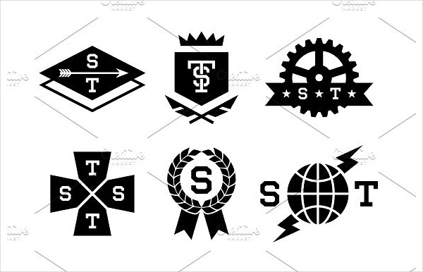 Retro Ribbon Logos Template