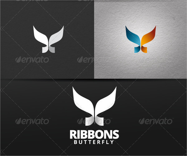 Ribbons Butterfly Logo Template