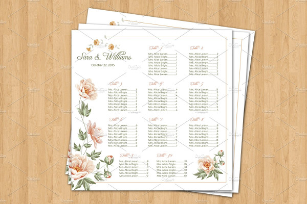 Wedding Design Seating Chart Template