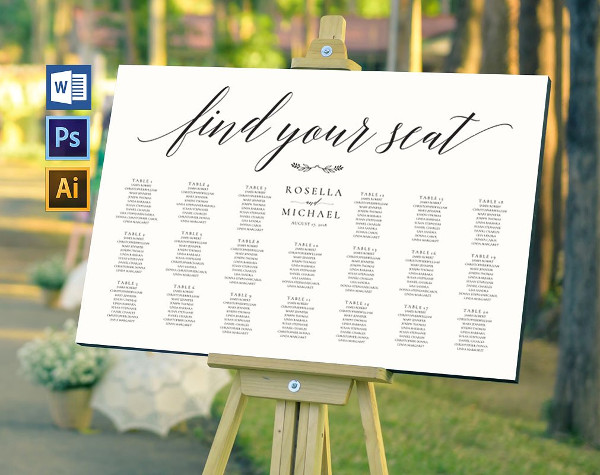 Editable Wedding Seating Chart Template