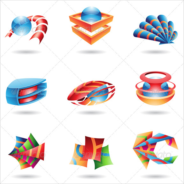 3D Colorful Abstract Icons