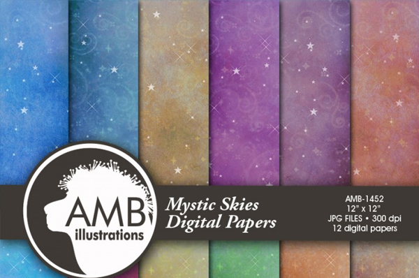 Digital Starlit Night Paper Photo Background