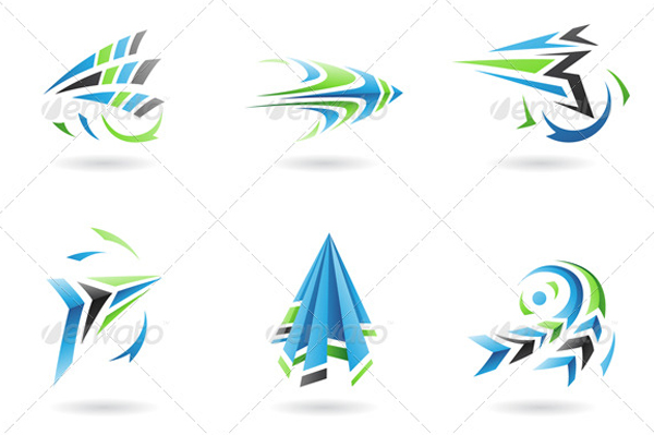 Flying Dynamic Abstract Icons