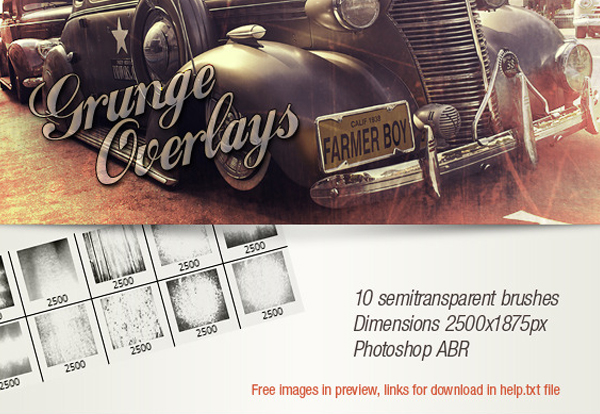 Grunge Overlays Photoshop Brushes