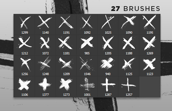 Hand Painted Crosses Photoshop Brushes