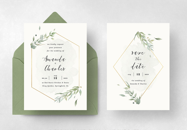 Modern Gold Foliage Wedding Suite