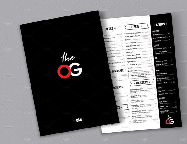 Modern Retro Menu and Drinks Menu