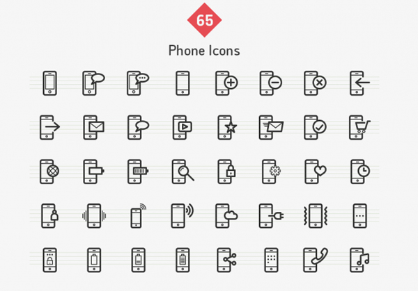 Phone Line Android Icon Templates
