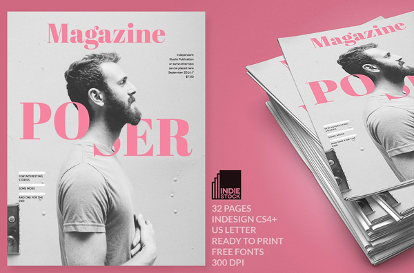 Poser Minimal Magazine Template