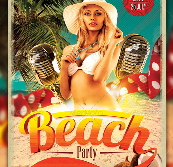 Retro Beach Party Flyer