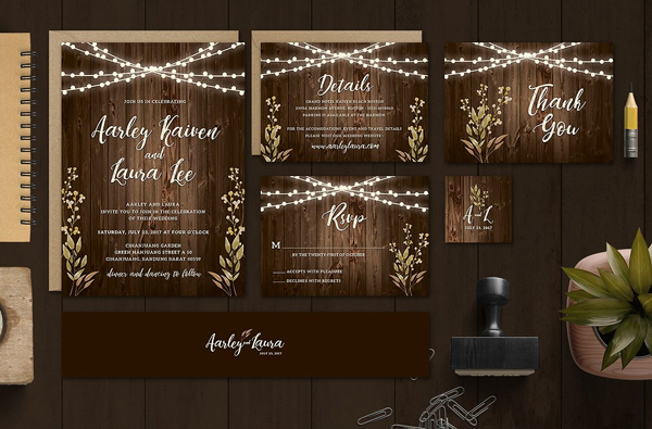 Save The Date Wedding Invitations Set