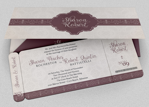 Wedding Boarding Pass Invitation Template
