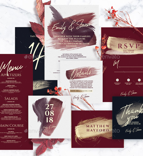 Save The Date Watercolor Wedding Invitation Template