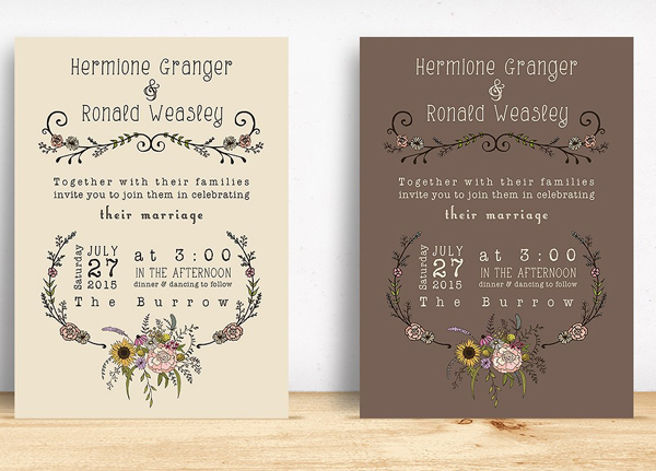 Wildflower Wedding Invitation Suite