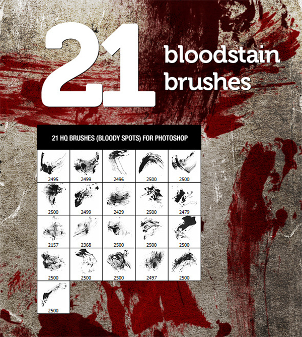 Bloodstain Photoshop 21 Brushes