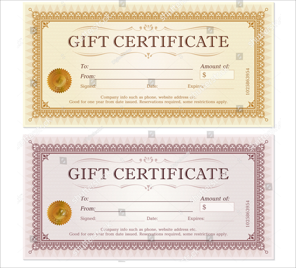 Editable Gift Certificate Template