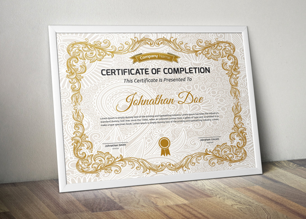 Certificate of Completion