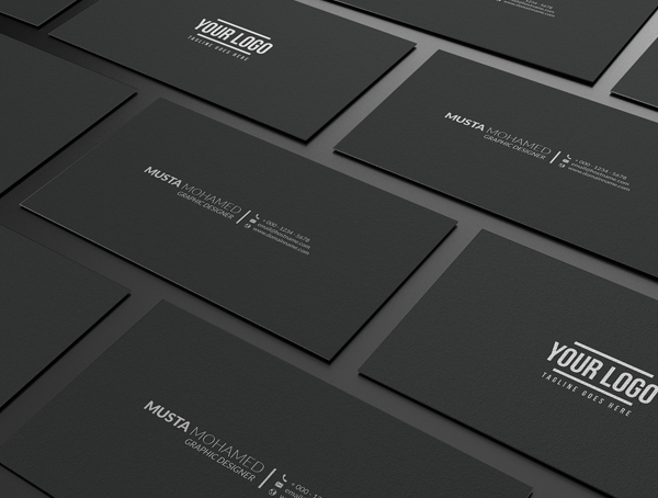 Clean Black Minimal Business Card