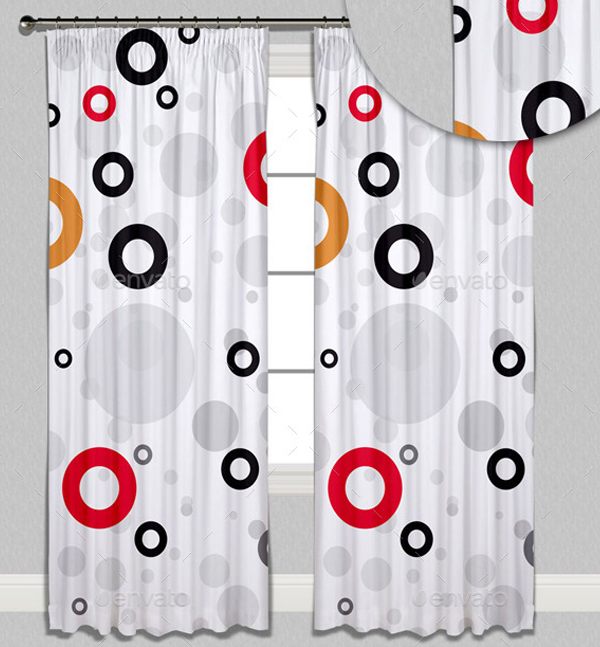 Colorful Curtain Mockup Design Template