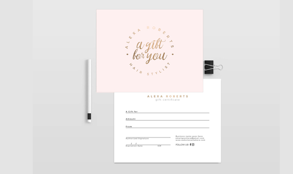 Double Sided Gift Certificate Design