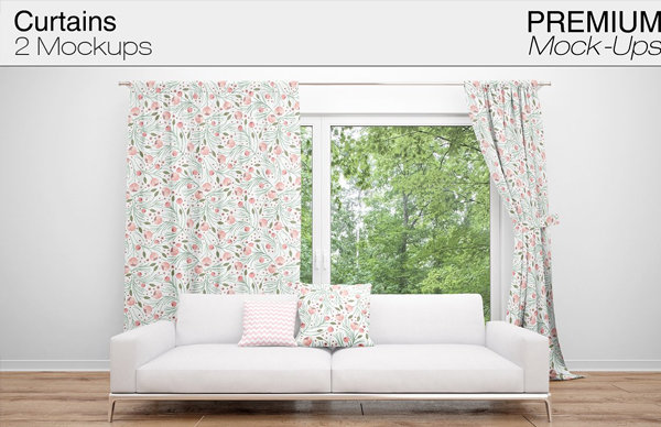 Editable Curtains Mockup