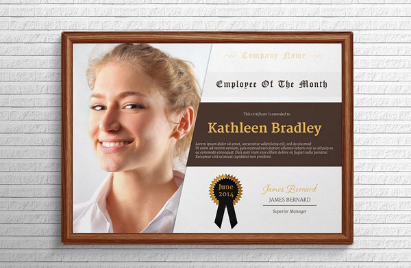 Employee of the Month Certificate