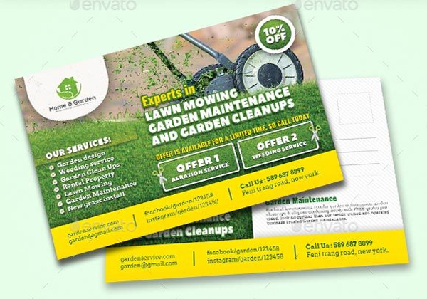 Garden Landscape Postcard Templates
