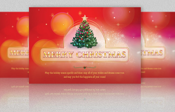 Merry Christmas Postcard Template