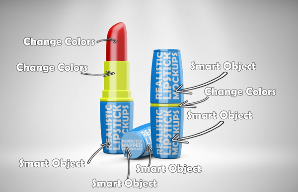 PSD Photorealistic Lipstick Mockup